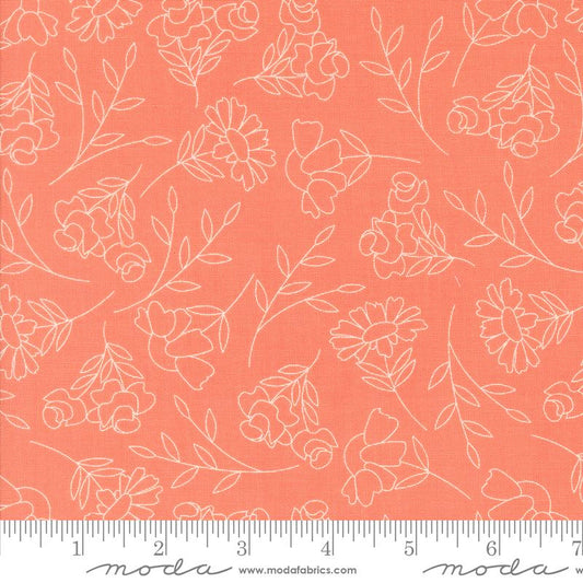Abloom - Spring Sketch Floral - Coral
