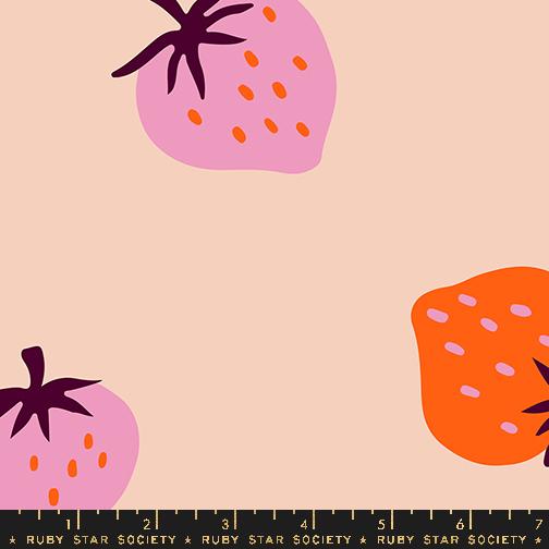 Strawberry and Friends 108" Wide Quilt Backing - Peach