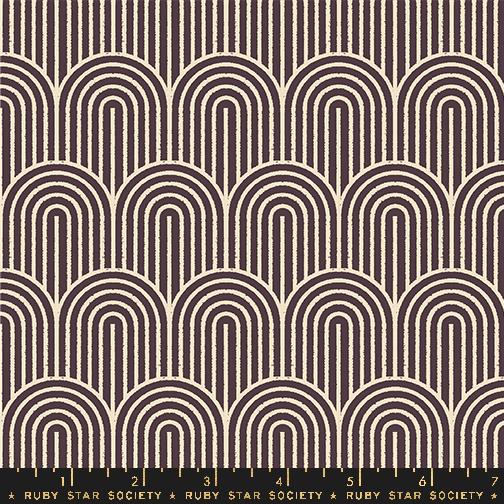 Geometry Mochi Linen Canvas - Eggplant