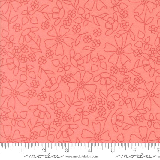 Sherbet Sunshine Flannel - Sunshine Sketch - Flamingo