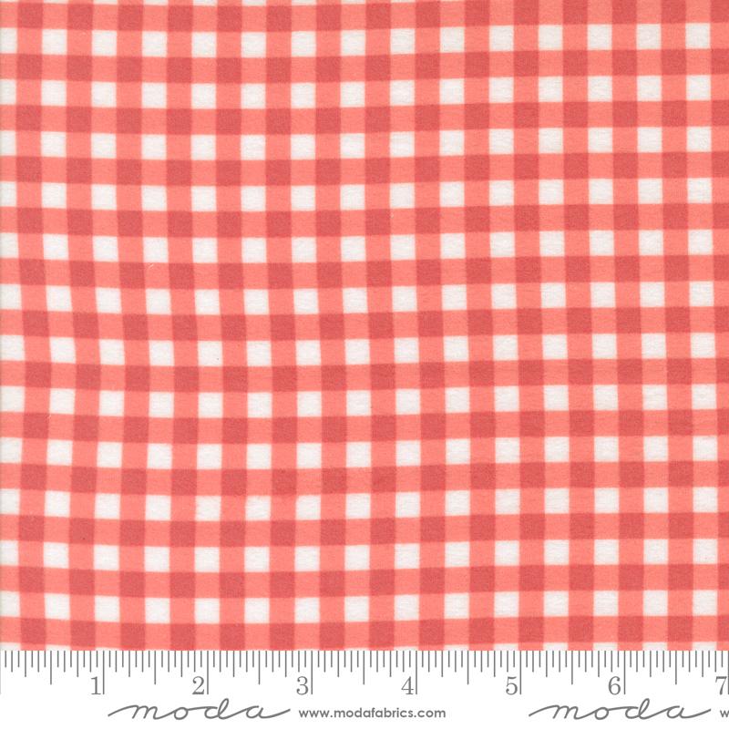 Sherbet Sunshine Flannel - Gingham Check - Strawberry