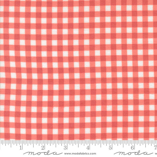 Sherbet Sunshine Flannel - Gingham Check - Strawberry