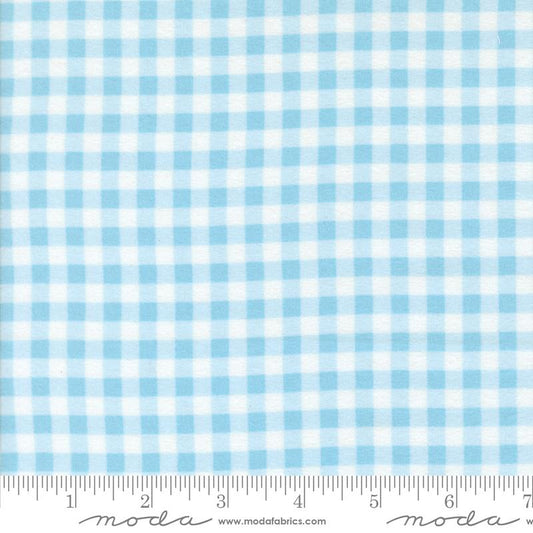 Sherbet Sunshine Flannel - Gingham Check - Sky