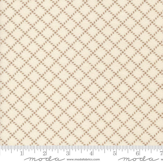 Prairie Gatherings Flannel - Stitched Grid - Porcelain