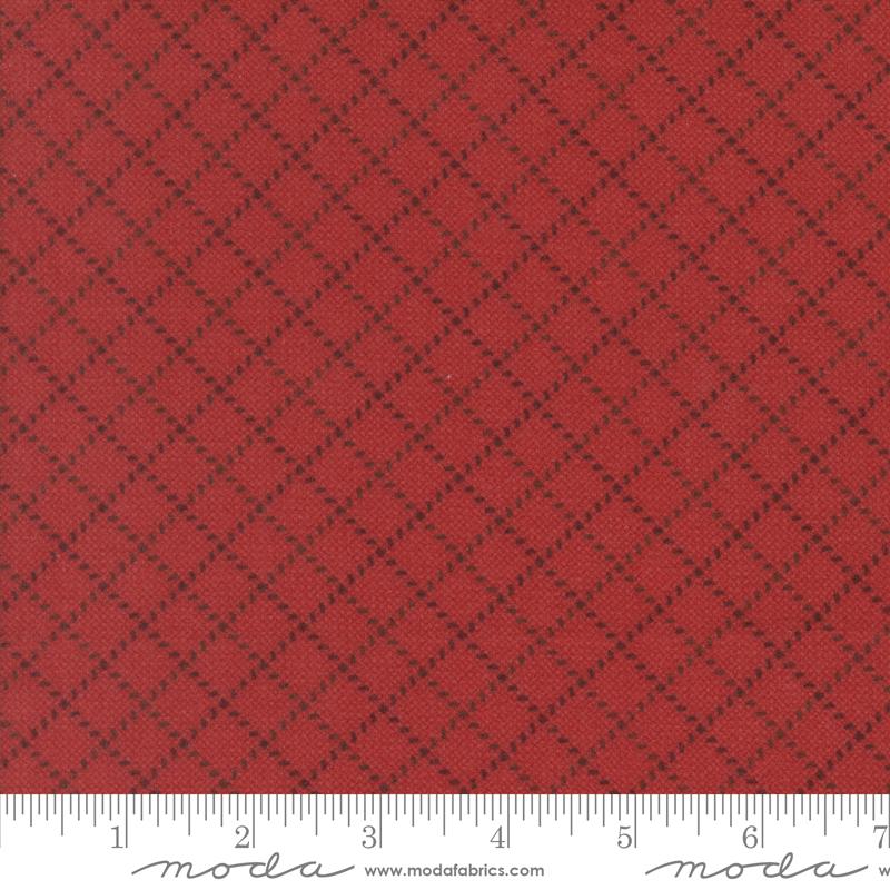 Prairie Gatherings Flannel - Stitched Grid - Brick