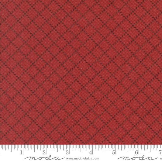 Prairie Gatherings Flannel - Stitched Grid - Brick
