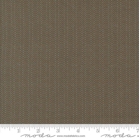 Prairie Gatherings Flannel - Herringbone Stripe - Brown