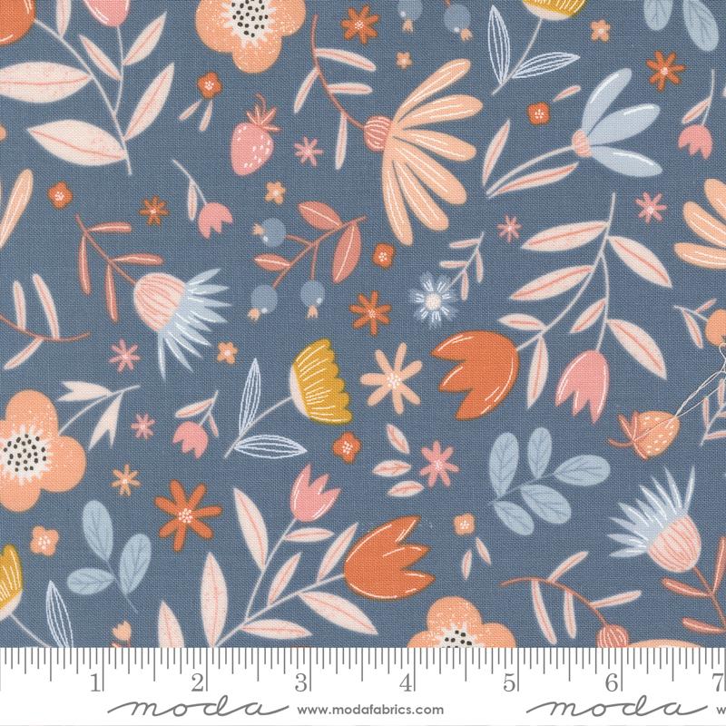 Blossoms And Blooms - Flowers - Denim