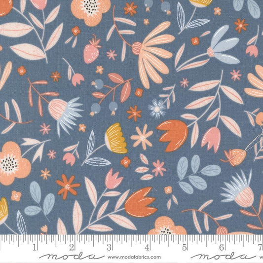 Blossoms And Blooms - Flowers - Denim
