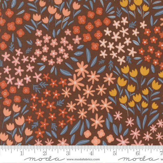 Blossoms And Blooms - Small Flowers - Chocolate