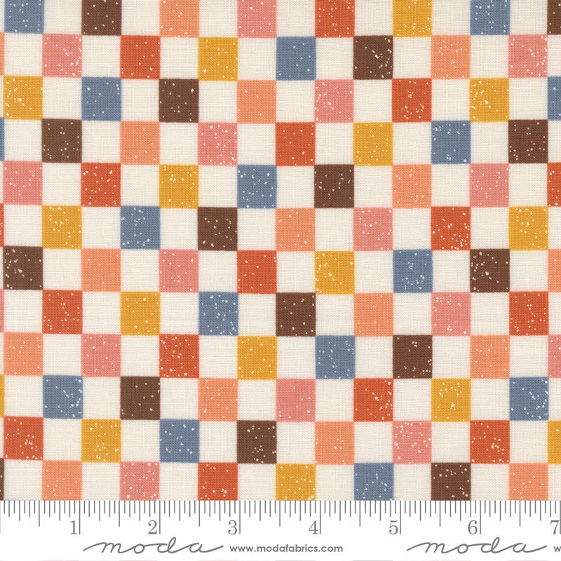 Blossoms And Blooms - Checkerboard - Pearl