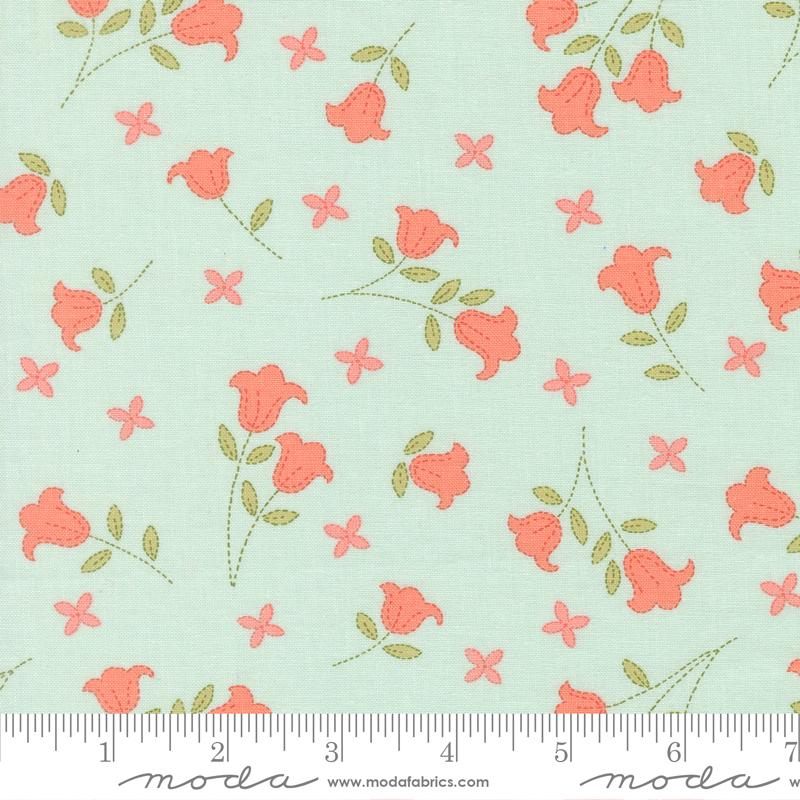 Sunbonnet - Embroidered Blooms - Pale Blue