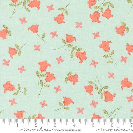 Sunbonnet - Embroidered Blooms - Pale Blue