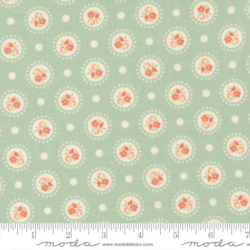 Sunbonnet - Flower Dots - Dusty Blue