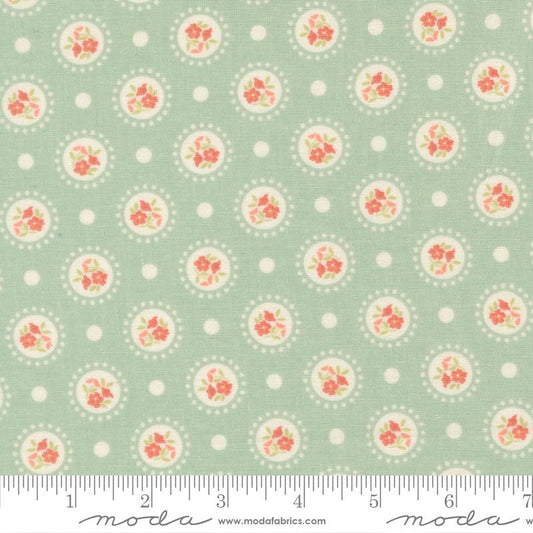 Sunbonnet - Flower Dots - Dusty Blue
