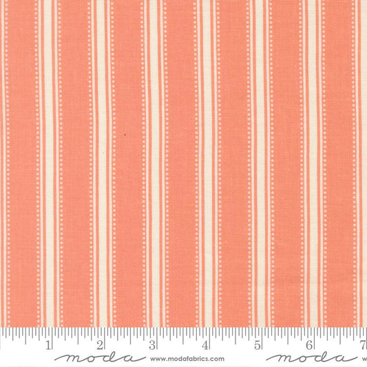 Sunbonnet - Dotted Stripe - Coral