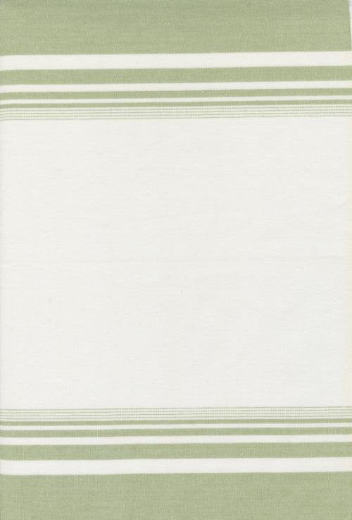 Vista Toweling Celadon Border Stripe on White