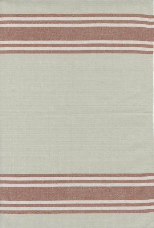 Vista Toweling Rust Border Stripe on Stone