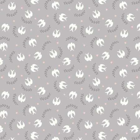 Spring Hare Reloved - Swallows on Grey