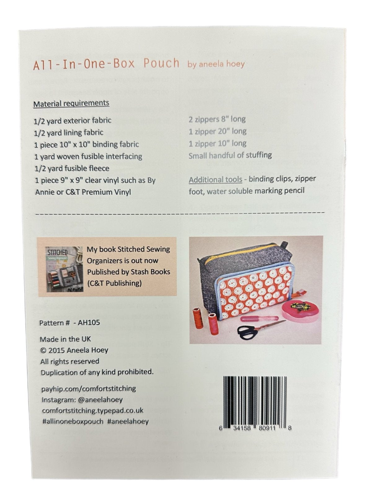 All in One Box Pouch Pattern by Aneela Hoey