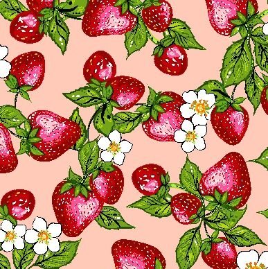 Strawberry Dreamcatcher - Allover Tossed - Coral