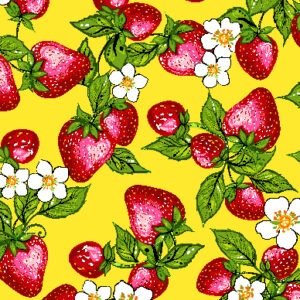 Strawberry Dreamcatcher - Allover Tossed - Yellow