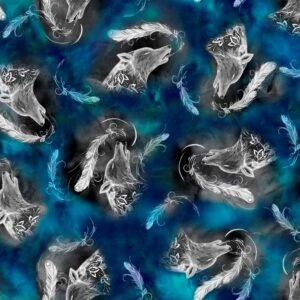 Echoes of the Moon - All Over Wolf - Teal