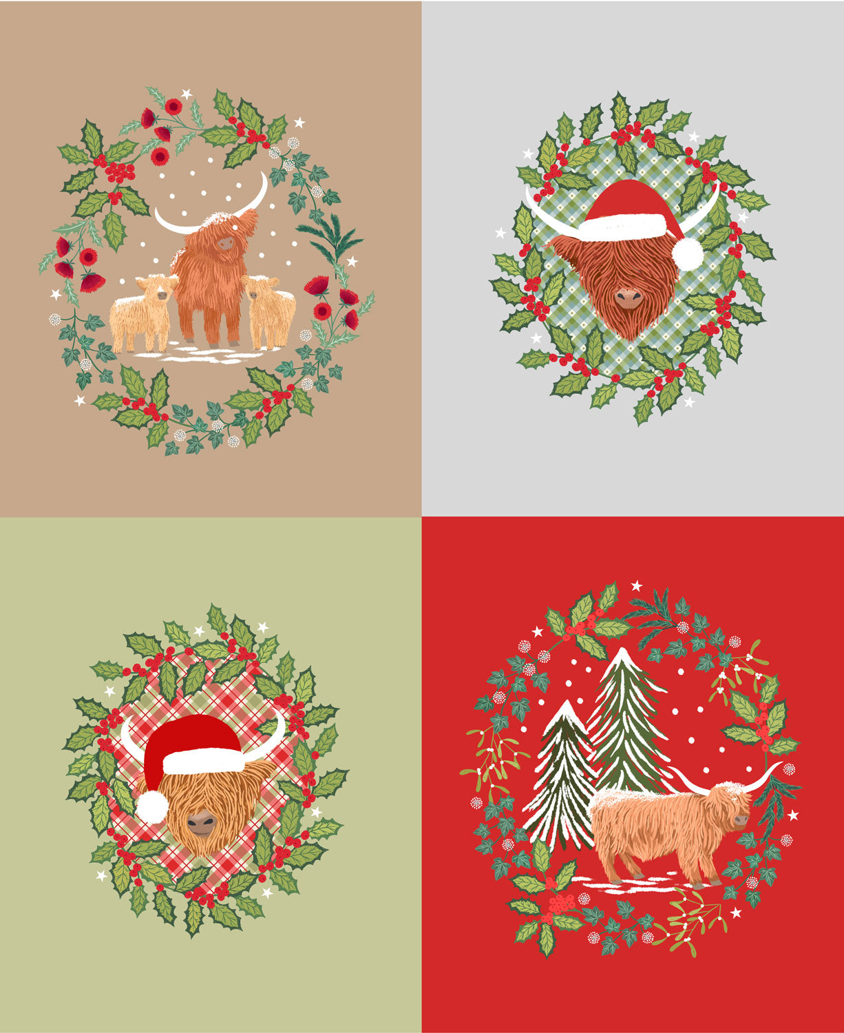 Celtic Christmas - One Yard Squares Panel