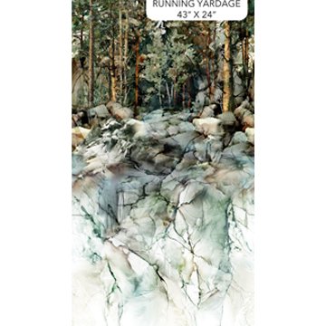 Lone Wolf - Scenic Border - Teal Multi