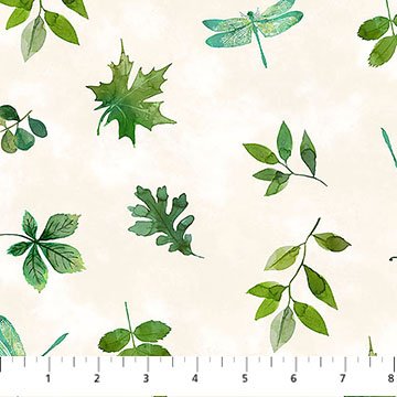 Luscious - Leaves and Dragonflies - Cream Multi