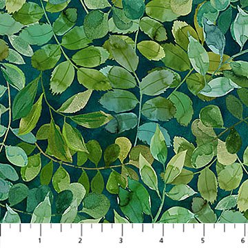 Luscious - Packed Leaves - Teal Multi