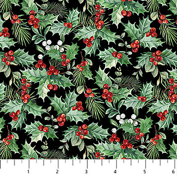 Home for Christmas - Packed Holly - Black