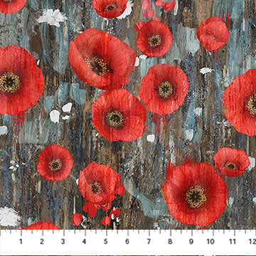 Poppy Meadow - Poppy - Charcoal Multi