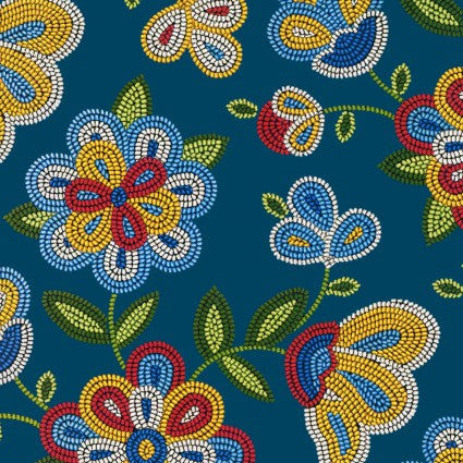 Tucson - Beaded Floral - Turquoise