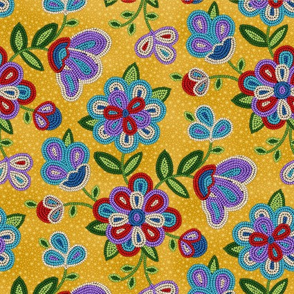 Tucson - Metallic Beaded Floral - Gold