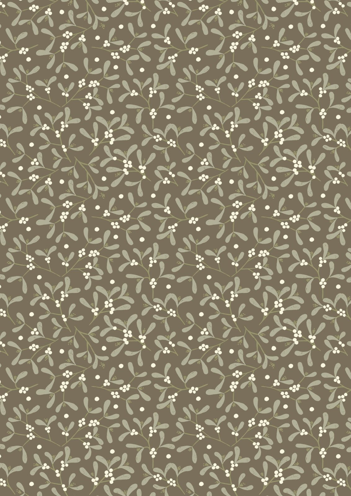 Winter in Bluebell Wood - Mistletoe on Dark Taupe