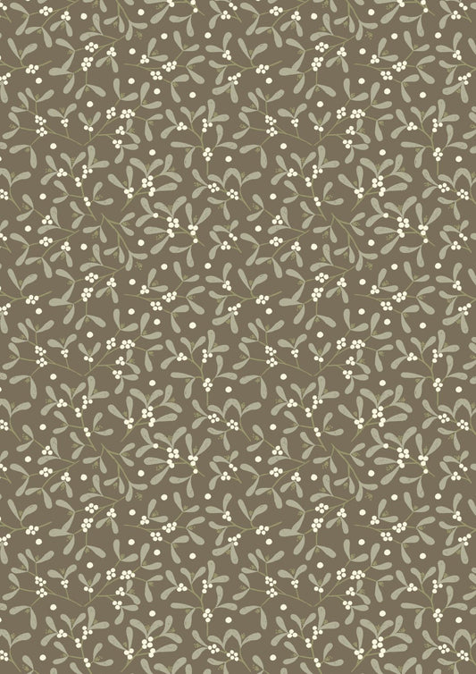 Winter in Bluebell Wood - Mistletoe on Dark Taupe