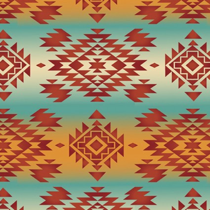 Southwest Corners - Tribal Mystic Teal/Orange
