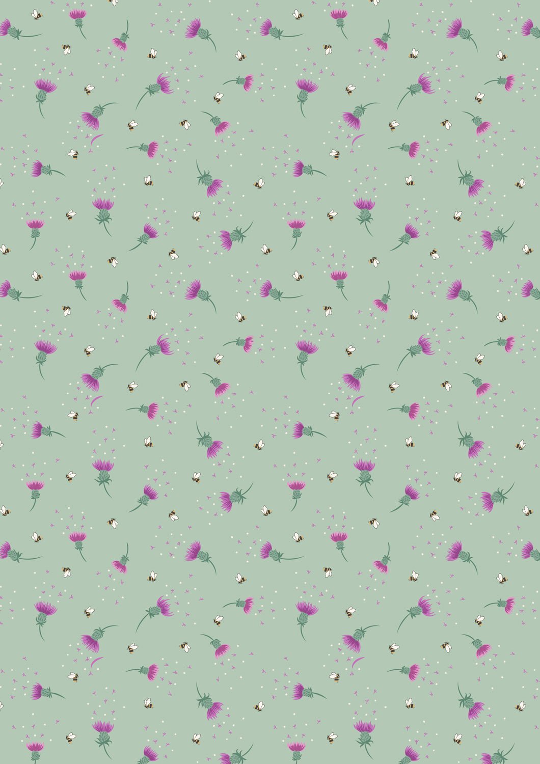 A Celtic Summer -Bee Thistle - Sage Green
