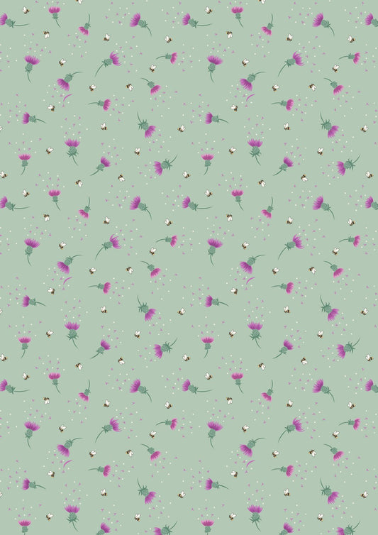 A Celtic Summer -Bee Thistle - Sage Green