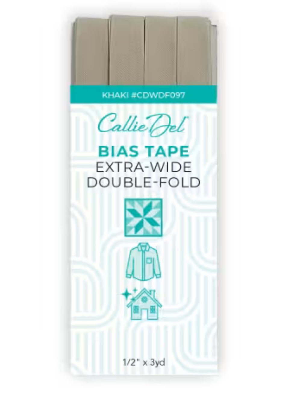 Callie Del Extra Wide Double Face Bias Tape - 1/2" X 3 yards