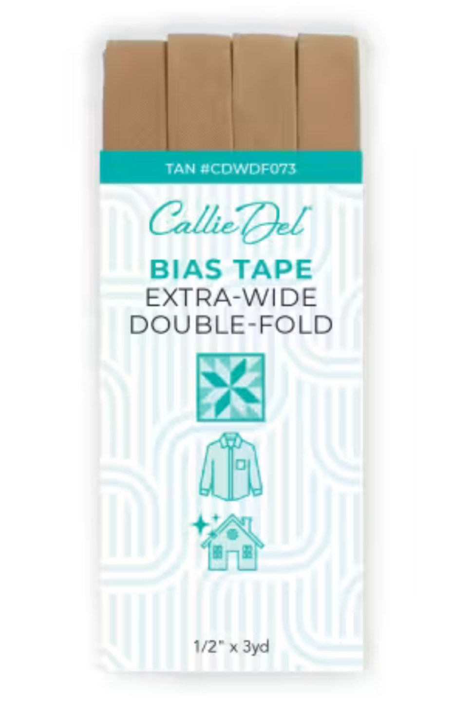 Callie Del Extra Wide Double Face Bias Tape - 1/2" X 3 yards