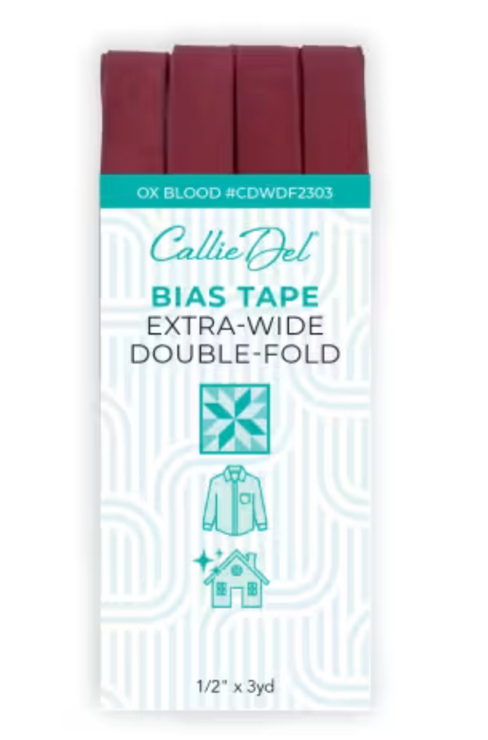 Callie Del Extra Wide Double Face Bias Tape - 1/2" X 3 yards