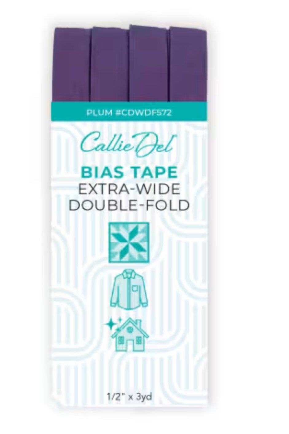 Callie Del Extra Wide Double Face Bias Tape - 1/2" X 3 yards