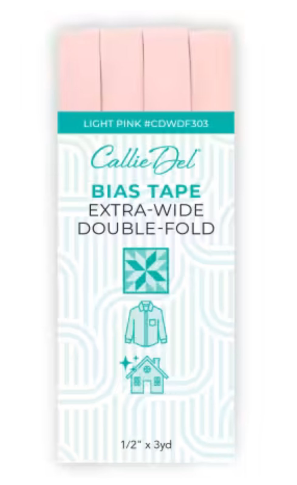 Callie Del Extra Wide Double Face Bias Tape - 1/2" X 3 yards