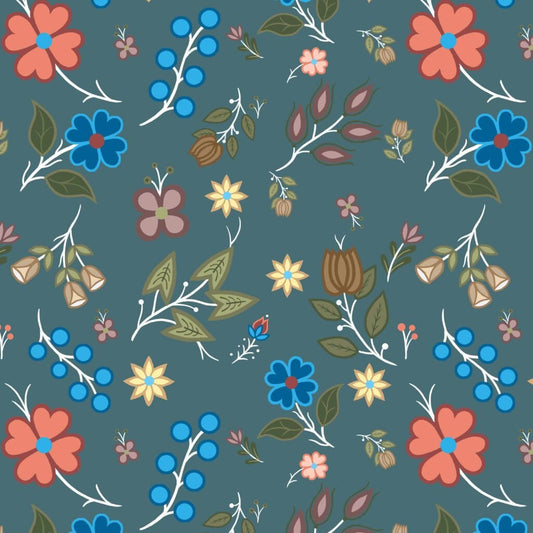 Native Floral - Teal