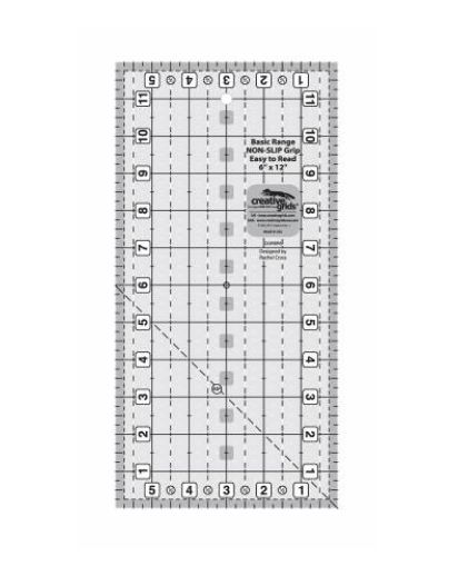 Creative Grids Basic Range Quilt Ruler 6" X 12"