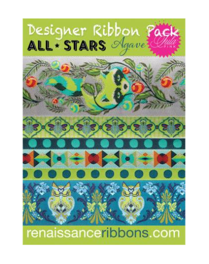 Tula Pink All Stars Agave Designer Ribbon Pack by Renaissance Ribbons
