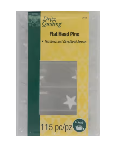 Dritz Quilting Numbered & Directional Flathead Pins 115 pcs