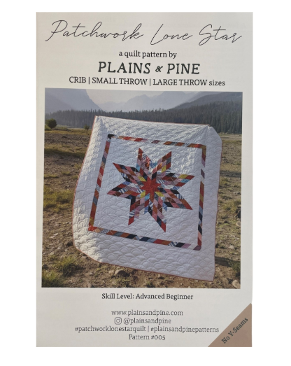 Patchwork Lone Star Quilt Pattern by Plains and Pine